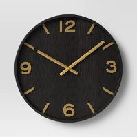 Photo 1 of 20" Wood Wall Clock Brass - Threshold™ 2 pack