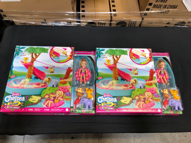 Photo 1 of Barbie and Chelsea the Lost Birthday Splashtastic Pool Surprise Playset 2 pack