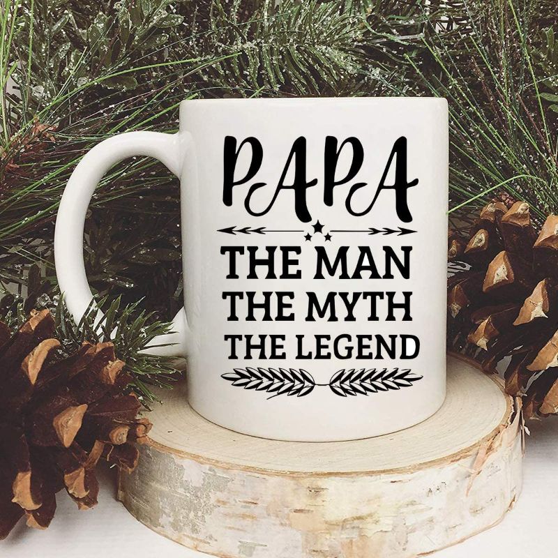 Photo 1 of (330ml, white 10) - Papa The Man The Myth The Legend Funny Coffee Mug Father's Day Mug For Dad Grandpa Mug for Men Husband Novelty Ceramic Mug Tea Cup White 330ml
