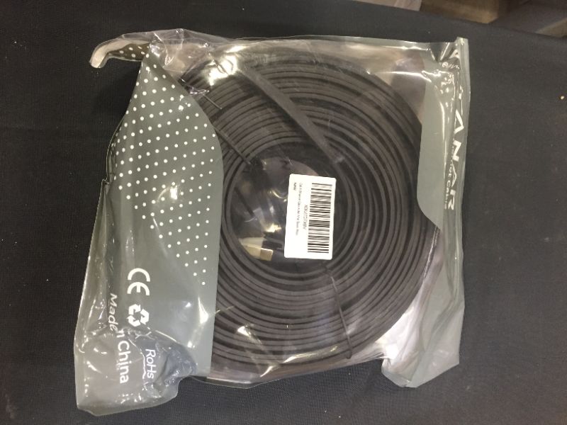 Photo 2 of 150 ft Cat 8 Ethernet Cable, Empanar High Speed LAN Patch Network Cord Flat Black Ethernet Cord 40Gbps 2000Mhz Heavy Duty Cat8 RJ45 Cable for Router Gaming Modem PC PS4 PS5 Xbox
