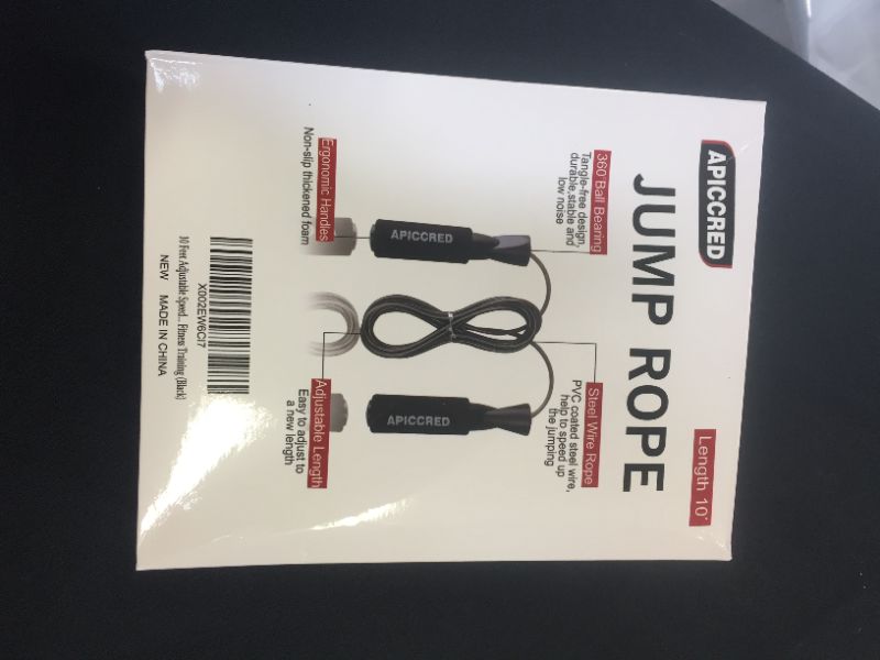 Photo 2 of 10ft Adjustable Speed ??Jump Rope with Carry Bag - Skipping Rope for Men, Women and Kids - Tangle Free with Ball Bearing, Memory Foam Handles - Great for Workout Exercises and Fitness
