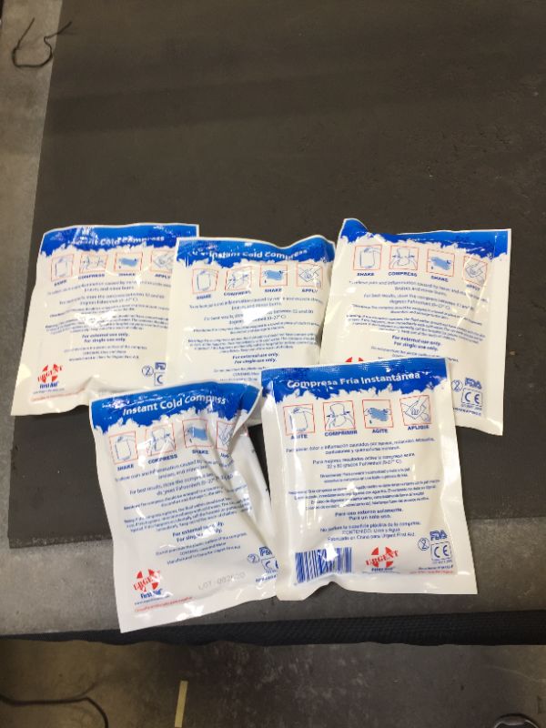 Photo 1 of 4" x 5" First Aid Instant Cold Compress. 5 PACK BUNDLE.
