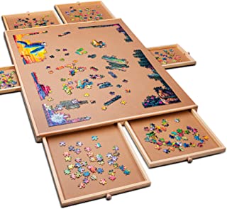 Photo 1 of 1500 Piece Wooden Jigsaw Puzzle Table - 6 Drawers, Puzzle Board | 27” X 35” Jigsaw Puzzle Board Portable - Portable Puzzle Table | for Adults and Kids
