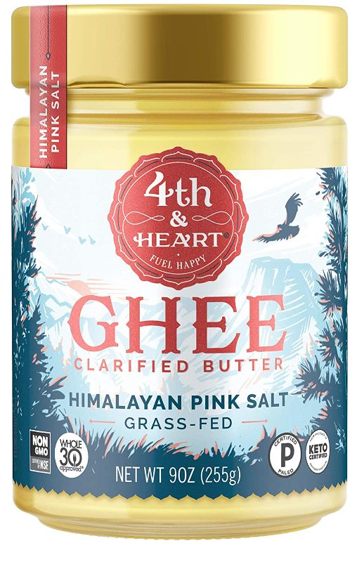 Photo 1 of Himalayan Pink Salt Grass-Fed Ghee Butter by 4th & Heart, 9 Ounce, Keto, Pasture Raised, Non-GMO, Lactose Free, Certified Paleo
-- 5 pack -- best by 03 22 2022