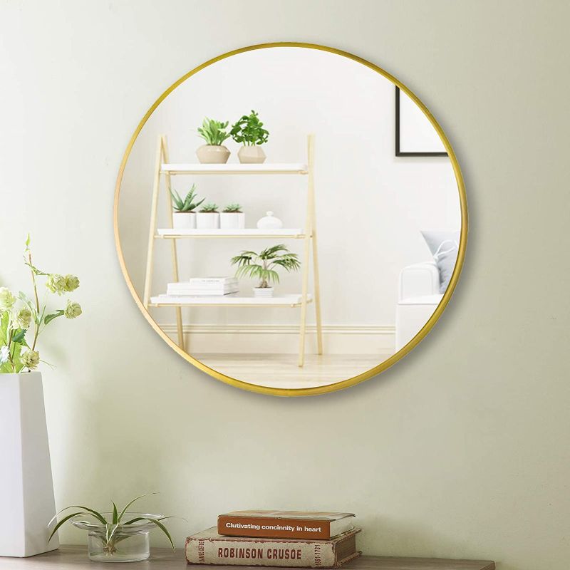 Photo 1 of Beauty4U 16" Wall Circle Mirror Large Round Gold Farmhouse Circular Mirror for Wall Decor Big Bathroom Make Up Vanity Mirror Entryway Mirror
