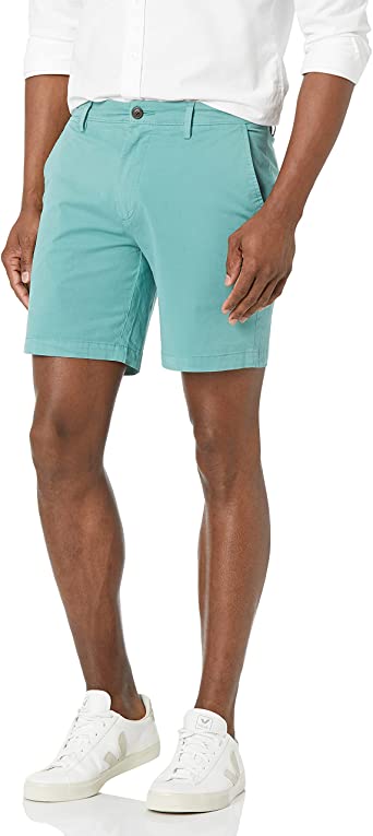 Photo 1 of Goodthreads Men's Slim-Fit 7" Flat-Front Comfort Stretch Chino Short GREYBLUE  SIZE 36  