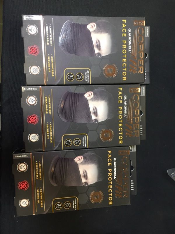Photo 1 of 3 PACK Copper Fit Unisex Adult Guardwell Face Cover and Neck Gaiter