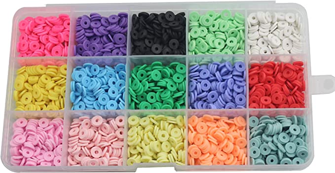 Photo 1 of 
3000 Pcs Flat Round Heishi Beads 6mm Vinyl Disc Beads Polymer Clay Beads Colorful Spacer Beads Set for Earring Necklace Bracelet Jewelry Making--COLORS MAY VARY FROM STOCK PHOTO