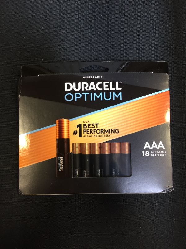 Photo 1 of Duracell Optimum Batteries, Alkaline, AAA, 1.5 V, - 18 Count -