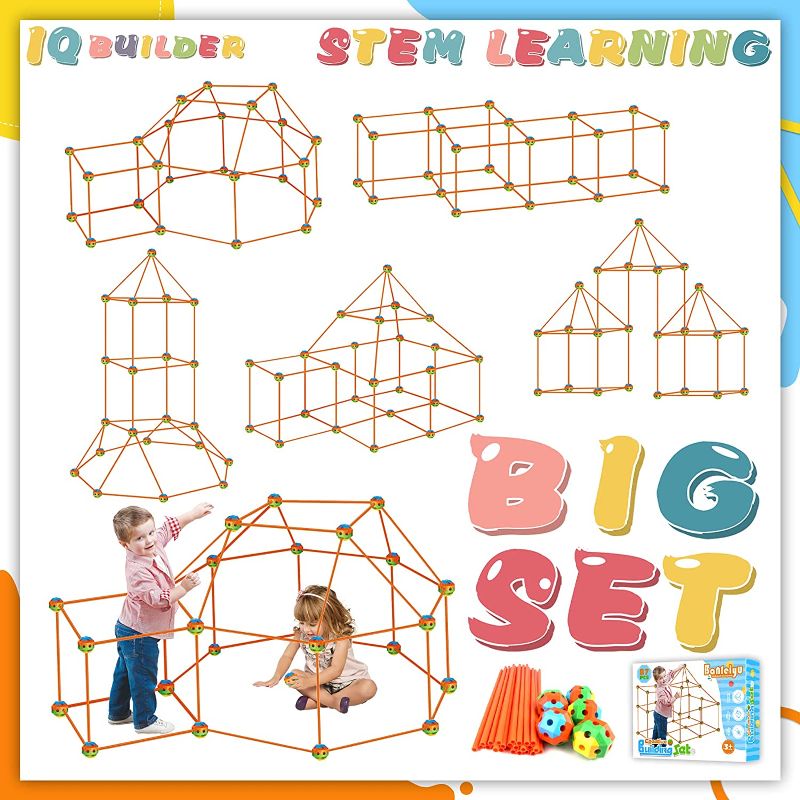 Photo 3 of Fort Building Kit for Kids Toys, 87pcs 