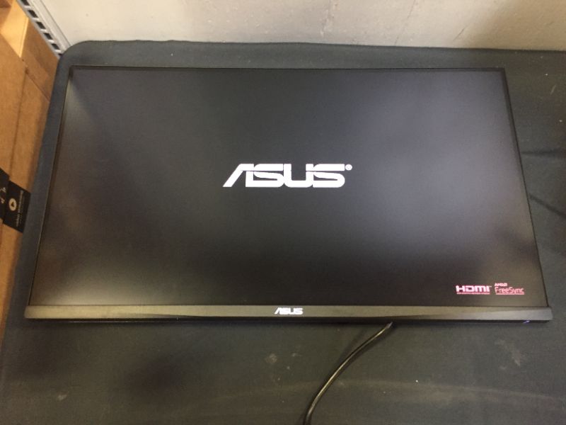 Photo 3 of ASUS TUF Gaming VG289Q1A 28” HDR Monitor, 4K UHD (3840 x 2160), IPS, Adaptive-Sync/ FreeSync, Eye Care, DisplayPort HDMI, DCI-P3 HDR 10, Shadow Boost, Black---MISSING ALL CABLES AND POWER CORD---ITEM IS NOT IN ORIGINAL PACKAGING---ITEM IS DIRTY---
