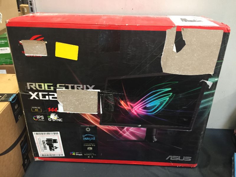 Photo 9 of ASUS TUF Gaming VG289Q1A 28” HDR Monitor, 4K UHD (3840 x 2160), IPS, Adaptive-Sync/ FreeSync, Eye Care, DisplayPort HDMI, DCI-P3 HDR 10, Shadow Boost, Black---MISSING ALL CABLES AND POWER CORD---ITEM IS NOT IN ORIGINAL PACKAGING---ITEM IS DIRTY---
