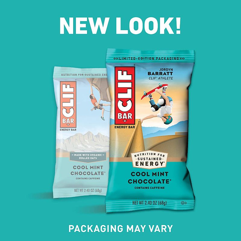 Photo 1 of CLIF BARS - Energy Bars - Cool Mint Chocolate - With Caffeine - Made with Organic Oats - Plant Based Food - Vegetarian - Kosher (2.4 Ounce Protein Bars, 6 Count)---PACK OF 2---BEST BY DATE WAS JUNE 01 2022---