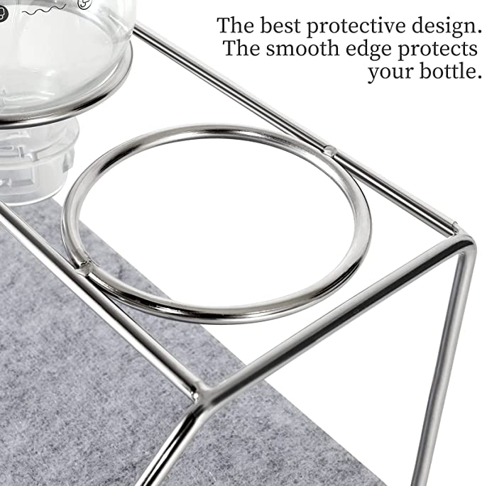 Photo 1 of  304 stainless steel holder,SodaSteam Drying Rack,2-Hole Soda Bottle Drain Rack,Drip Rack with Brush and absorbent pad,Baby bottle shelf Drying rack