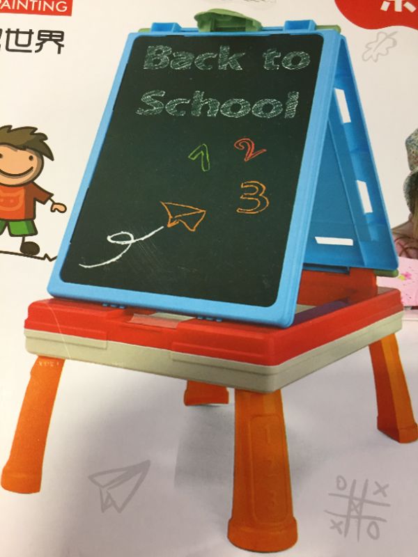 Photo 2 of Easel for Kids with Whiteboard & Chalkboard Travel Size Toddler Toy
