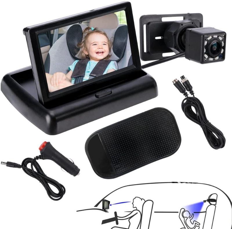 Photo 1 of ACETOP Baby Car Mirror for Back Seat, Sunfry Camera 360 Degree Night Vision with 4.3inch HD Display, Shockproof Rear View Infants/ Kids Essential Accessories New Parents sunf-0274
