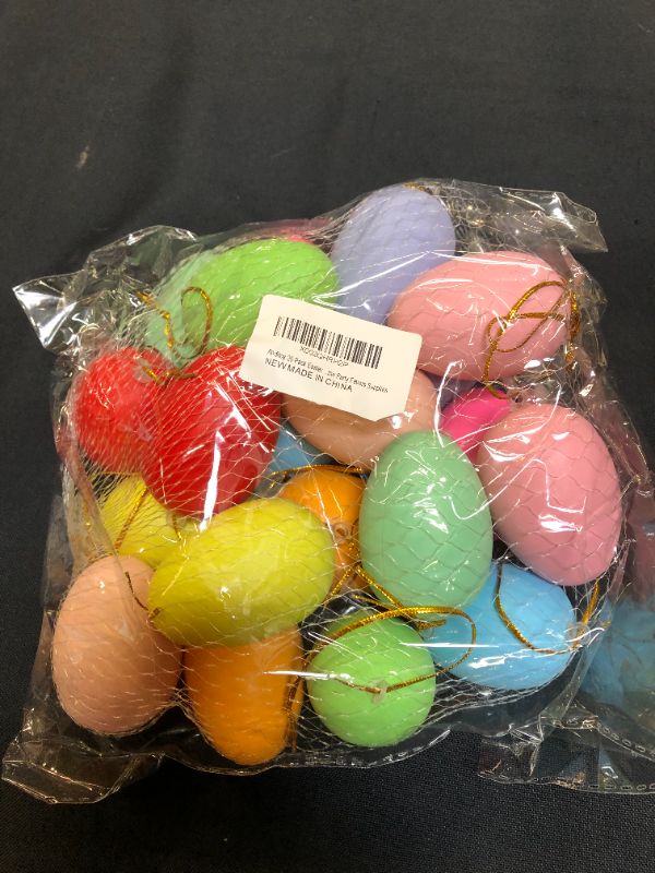 Photo 2 of Anditoy 20 Pack Easter Eggs Decorations Plastic Colorful Hanging Ornaments Easter Crafts for Easter Tree Basket Decor Home Party Favors Supplies
