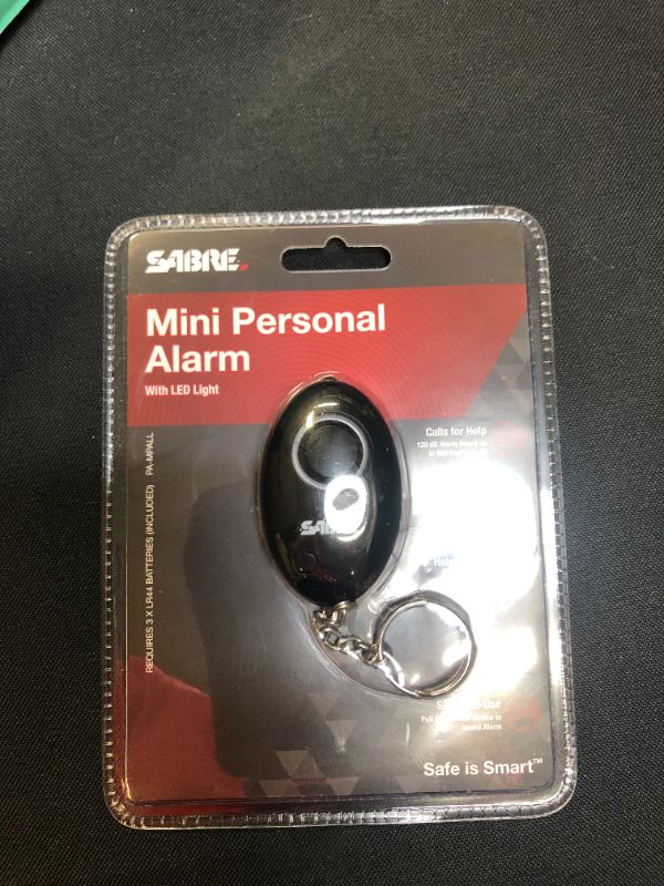 Photo 2 of SABRE PA-MPALL Personal Self-Defense Safety Alarm on Key Ring with Loud Dual Siren Heard up to 500 ft/150 Meters Away. to Use, Pull Metal Chain from Base
