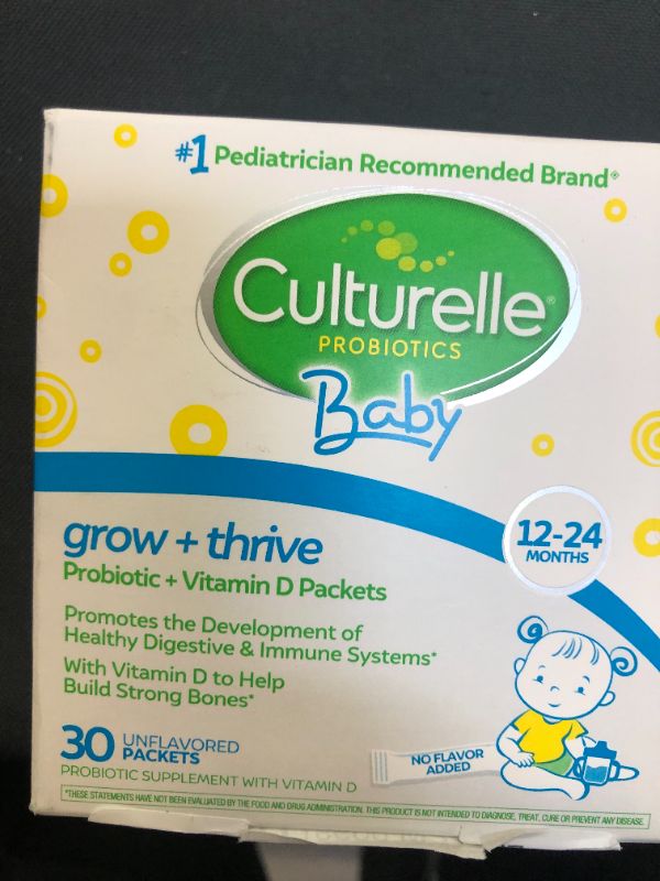 Photo 2 of Culturelle Baby Grow + Thrive Probiotics + Vitamin D Packets, Helps Promote a Healthy Immune System & Digestive System in Babies, Infants & Kids Ages 1+*, Gluten Free & Non-GMO, 30 Count--Expires June 2022