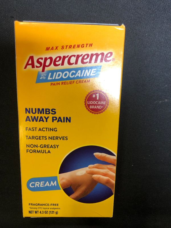 Photo 2 of Aspercreme with Lidocaine Maximum Strength Pain Relief Cream, 4.3 Oz---Expires July 2023