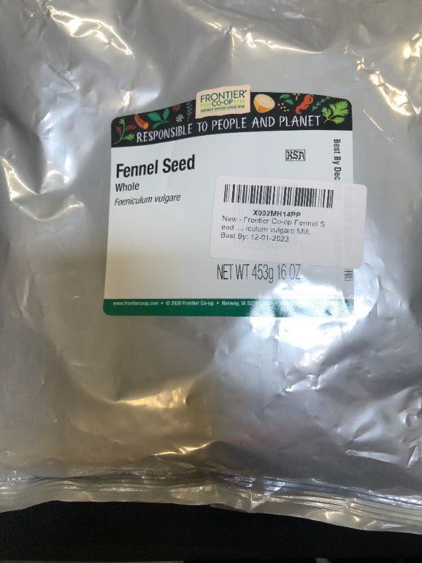 Photo 2 of Frontier Co-op Whole Fennel Seed 16 oz--bb Dec 2023