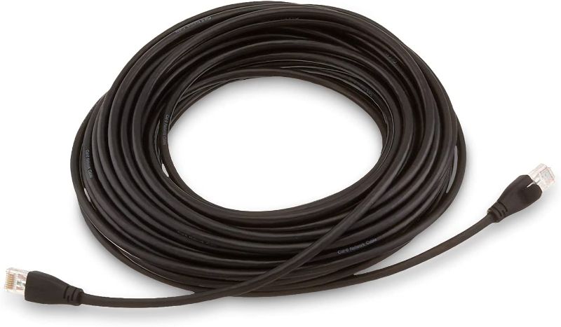 Photo 1 of Amazon Basics RJ45 Cat-6 Ethernet Patch Internet Cable - 50 Foot (15.2 Meters), Black
