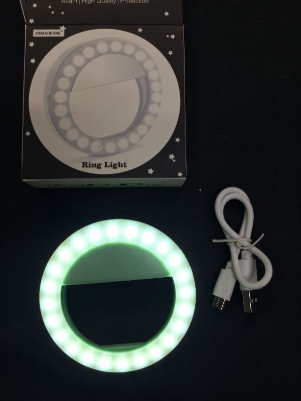 Photo 2 of XINBAOHONG Selfie Ring Light Rechargeable Portable Clip-on Selfie Fill Light with 40 LED for Smart Phone Photography, Camera Video, Girl Makes up
