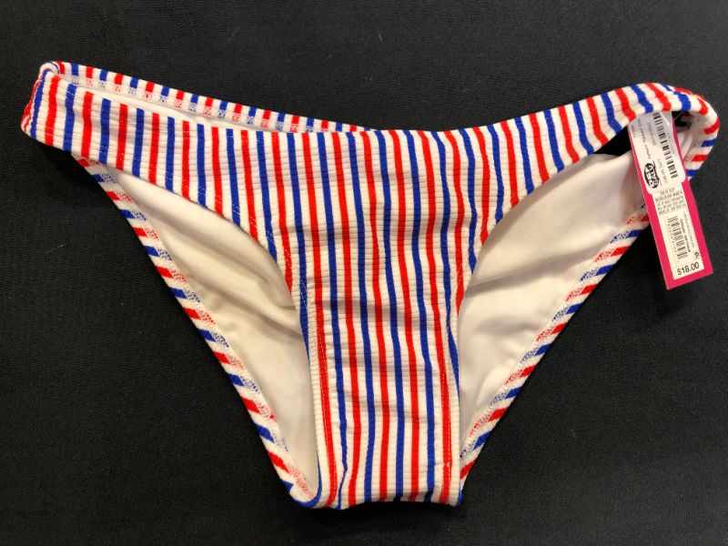 Photo 2 of Juniors' Ribbed Cheeky Bikini Bottom - Xhilaration™ Red/White/Blue Stripe size medium 