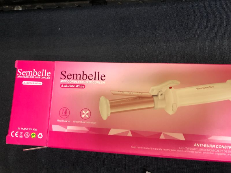 Photo 1 of Cordless Curling Iron, SEMBELLE 3/4 Inch Ceramic Iron Hair Curler - Rechargeable Portable Curling Wand with USB Cable and Protective Heat Resistant Case - Travel Size Hair Curler for Short, Long Hair
