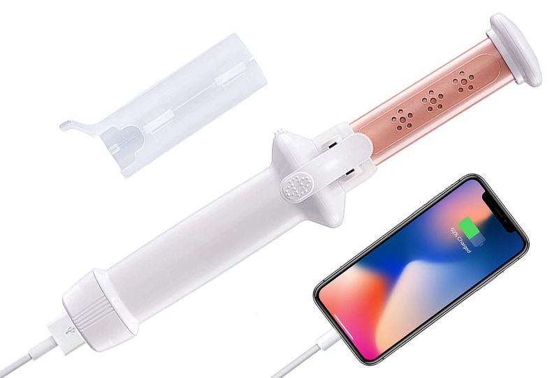 Photo 1 of Cordless Curling Iron, SEMBELLE 3/4 Inch Ceramic Iron Hair Curler - Rechargeable Portable Curling Wand with USB Cable and Protective Heat Resistant Case - Travel Size Hair Curler for Short, Long Hair
