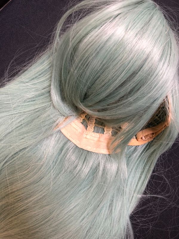 Photo 1 of 3 ft green blue wig 