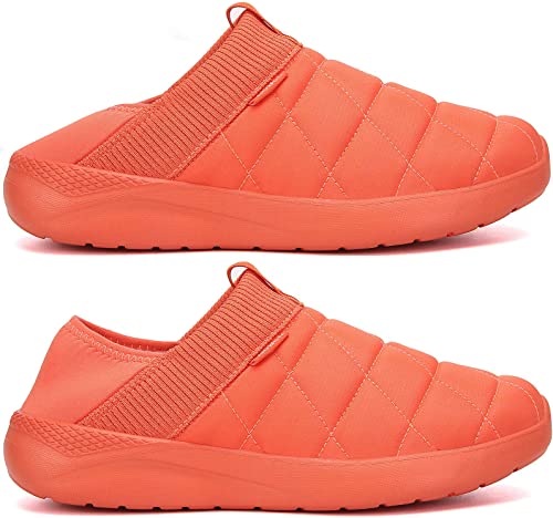 Photo 1 of KUBUA Slippers for Men and Womens Indoor House Shoes Plush Slip on Outdoor Garden Loafers color orange size mens 11.5 