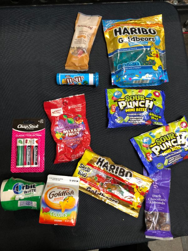 Photo 1 of candy/snacks and chapstick