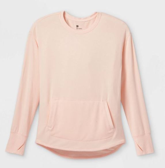 Photo 1 of Girls' Medium Cozy Lightweight Fleece Crewneck Sweatshirt - All in Motion™, Light Pink 


