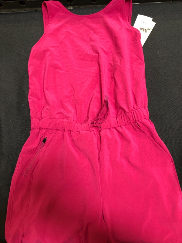 Photo 1 of All In Motion, Kid Stretch Woven Romper Dark PInk, Size (7/8) M 