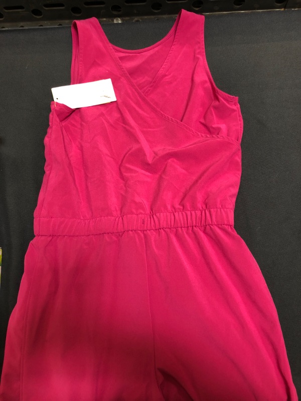 Photo 2 of All In Motion, Kid Stretch Woven Romper Dark PInk, Size (7/8) M 