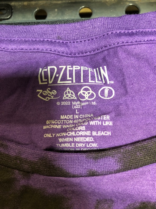 Photo 3 of Men's Led Zeppelin Short Sleeve Graphic T-Shirt - Purple, SIZE LARGE

