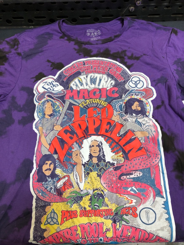 Photo 2 of Men's Led Zeppelin Short Sleeve Graphic T-Shirt - Purple, SIZE LARGE

