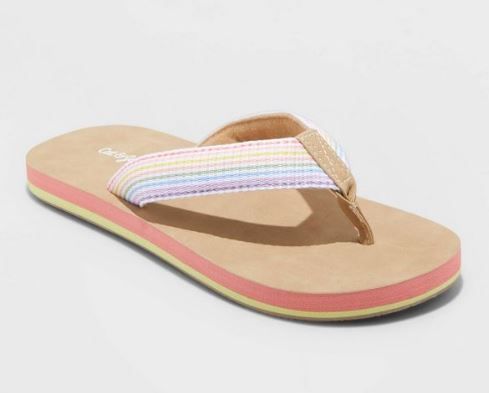 Photo 1 of Girls' Ava Slip-On Thong Sandals - Cat & Jack™, Size Medium 2/3

