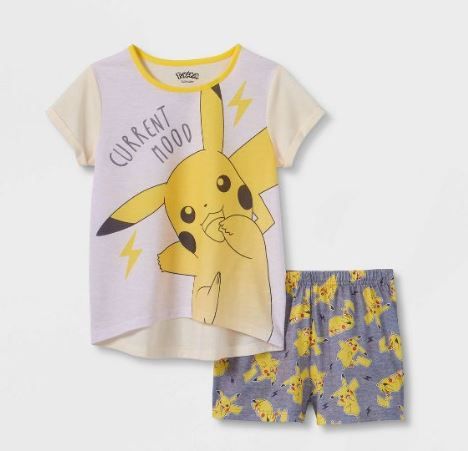 Photo 1 of Girls' Pokemon Pikachu 2pc Pajama Set - Beige/Gray, Size XS 4/5

