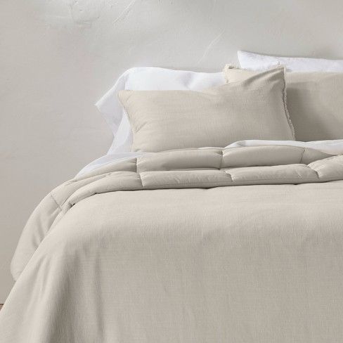 Photo 1 of 3 pcs Heavyweight Linen Blend Comforter  king - Casaluna™

