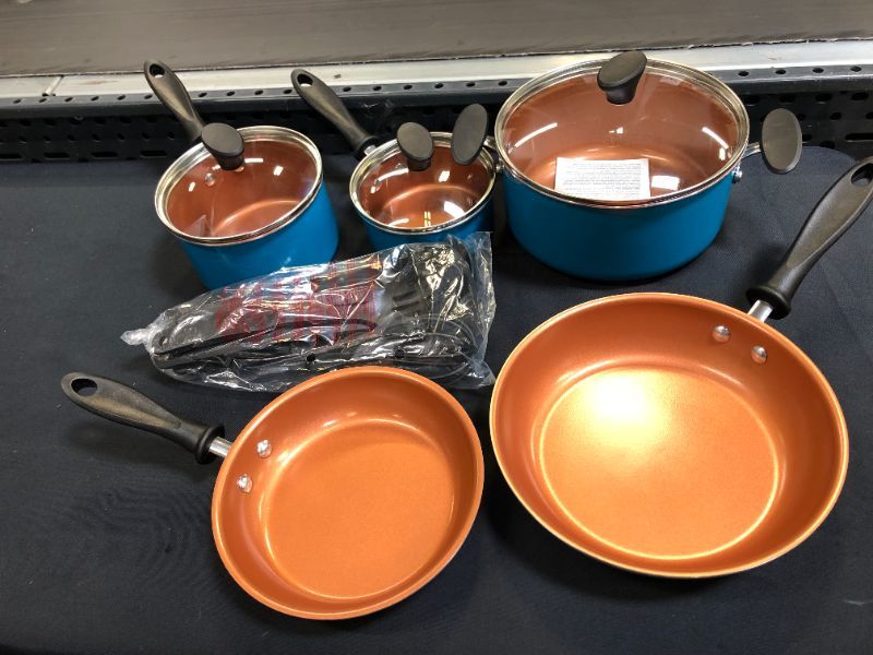 Photo 3 of Farberware Reliance Pro 14pc Copper Ceramic Nonstick Cookware Set with Prestige Tools
