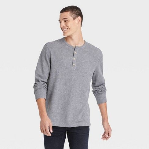 Photo 1 of Men's Long Sleeve Textured Henley Shirt - Goodfellow & Co™ ----TOP ONLY XXL
