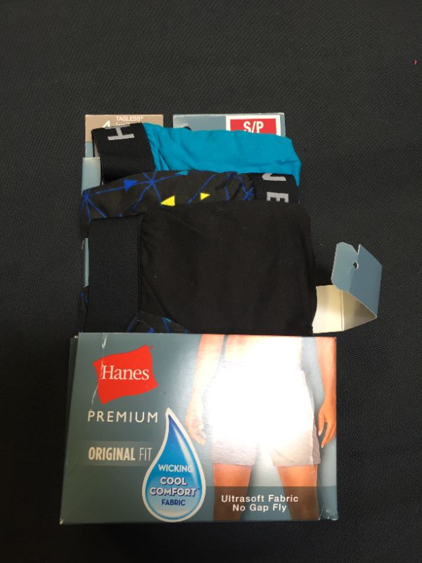 Photo 2 of Hanes Premium Men's 4pk Knit Boxer Briefs - Gray S, Multicolored - MISSING ONE 