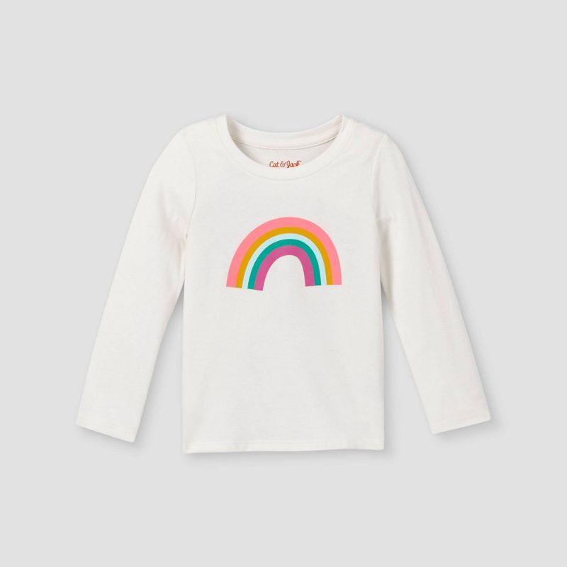 Photo 1 of Toddler Girls' Rainbow Long Sleeve Graphic T-Shirt - Cat & Jack™ size 5T 