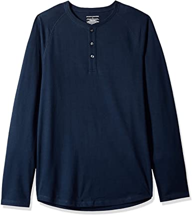 Photo 1 of Amazon Essentials Men's Slim-Fit Long-Sleeve Henley Shirt color navy size large 
