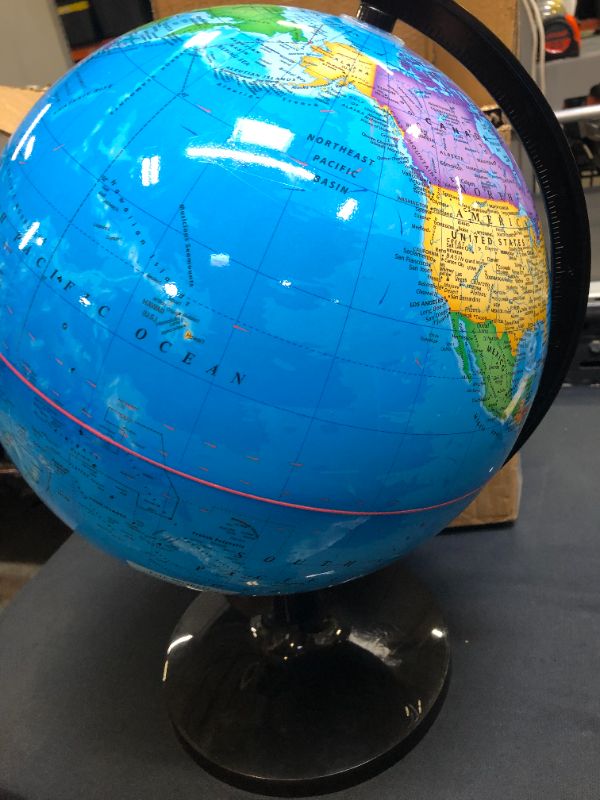 Photo 2 of  World Globe for Kids - Scout 13” Desk Classroom Decorative Globe with Stand