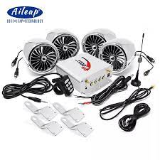 Photo 1 of Aileap 1000W Motorcycle Audio 4 Channel Amplifier Stereo Bluetooth Speaker with MP3 FM Radio USB SD Card for ATV/UTV/Boat/Marine
