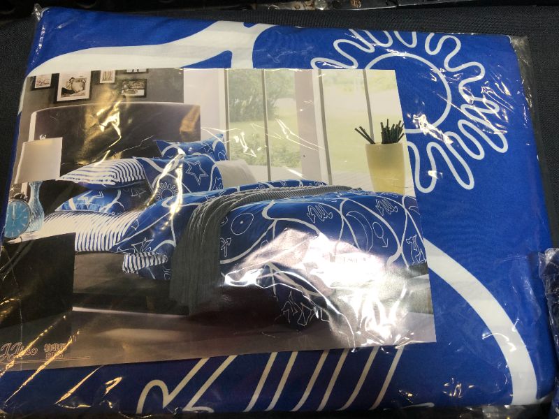 Photo 1 of Bed sheets and pillow covers color blue--unknown size 