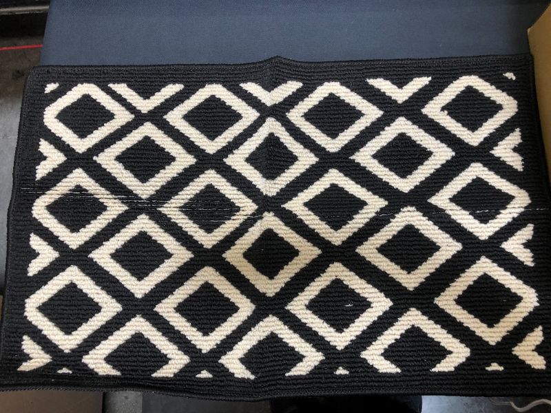 Photo 1 of 31 x 20 inches floor mat color black and white 